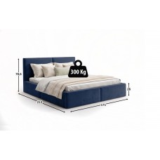 Gulta ar paceļamo mehānismu HILTON 160x200, zils