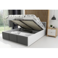 Eco ādas gulta PANAMAX 140x200 balts