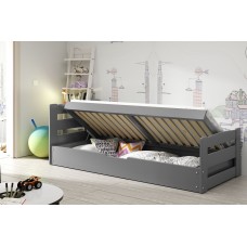 Bērnu gulta ar paceļamu veļaskasti ERNIE 90x200 pelēks