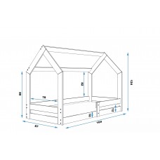 Bērnu gulta DOMEK I 160x80 priede