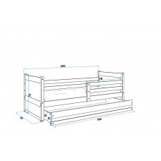 Gulta RICO 90x200 balts/rozā
