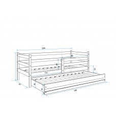 Gulta ERYK 2 90x200, priede/balts