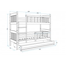Gulta KUBUS 90x200, balts