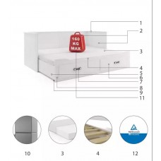 Bērnu gulta HERMES 80x200, grafīts