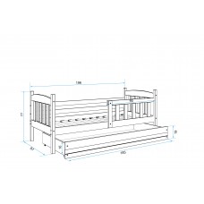 Gulta KUBUS 90x190, priede/zaļš