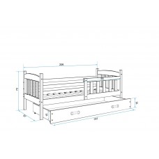 Gulta KUBUS 90x200, priede/balts