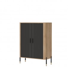 Kumode ar durvīm DANTE DT11, Ozols cremona/Antrancīts matēts/Melns