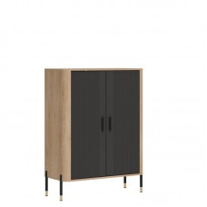 Kumode ar durvīm DANTE DT11, Ozols cremona/Antrancīts matēts/Melns
