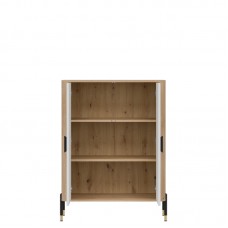 Kumode ar durvīm DANTE DT11, Ozols cremona/Balts matēts/Melns