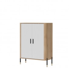 Kumode ar durvīm DANTE DT11, Ozols cremona/Balts matēts/Melns