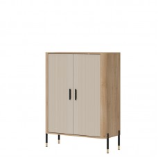 Kumode ar durvīm DANTE DT11, Ozols cremona/Kašmirs matēts/Melns