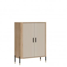 Kumode ar durvīm DANTE DT11, Ozols cremona/Kašmirs matēts/Melns