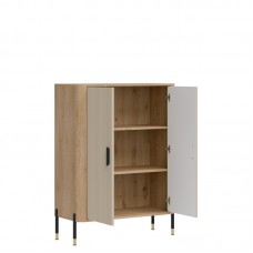 Kumode ar durvīm DANTE DT11, Ozols cremona/Kašmirs matēts/Melns