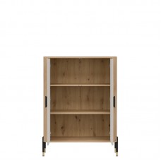 Kumode ar durvīm DANTE DT11, Ozols cremona/Kašmirs matēts/Zelts