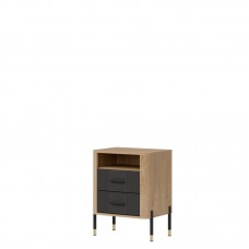 Naktskapīts DANTE DT22, Ozols cremona/Antrancīts matēts/Melns