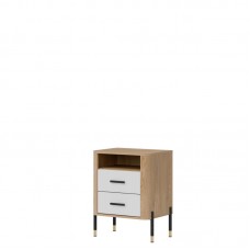 Naktskapīts DANTE DT22, Ozols cremona/Balts matēts/Melns