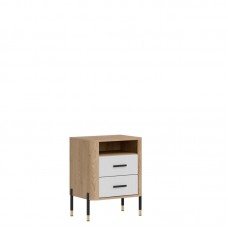 Naktskapīts DANTE DT22, Ozols cremona/Balts matēts/Melns