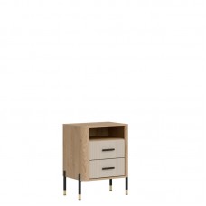 Naktskapīts DANTE DT22, Ozols cremona/Kašmirs matēts/Melns