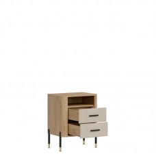 Naktskapīts DANTE DT22, Ozols cremona/Kašmirs matēts/Melns