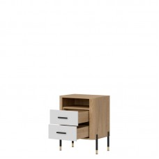 Naktskapīts DANTE DT22, Ozols cremona/Balts matēts/Zelts