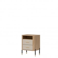 Naktskapīts DANTE DT22, Ozols cremona/Kašmirs matēts/Zelts