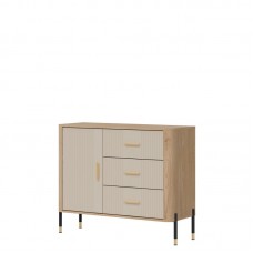 Kumode DANTE DT03, Ozols cremona/Kašmirs matēts/Zelts