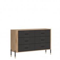 Kumode ar atvilknēm DANTE DT04, Ozols cremona/Antrancīts matēts/Melns