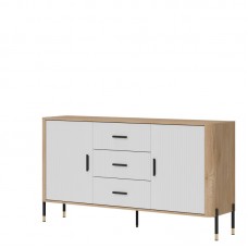 Kumode ar durvīm DANTE DT06, Ozols cremona/Balts matēts/Melns