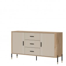 Kumode ar durvīm DANTE DT06, Ozols cremona/Kašmirs matēts/Melns