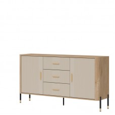 Kumode ar durvīm DANTE DT06, Ozols cremona/Kašmirs matēts/Zelts