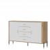 Kumode DANTE DT09, Ozols cremona/Balts matēts/Zelts
