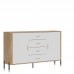 Kumode DANTE DT09, Ozols cremona/Balts matēts/Zelts