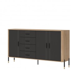 Kumode DANTE DT10, Ozols cremona/Antrancīts matēts/Melns