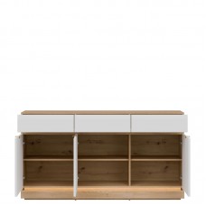 Kumode ar atvilknēm MILTON ML03, Ozols cremona/Balts matēts