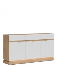 Kumode ar atvilknēm MILTON ML03, Ozols cremona/Balts matēts