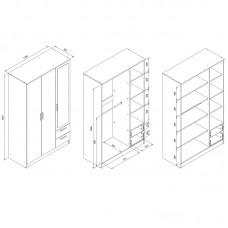 Skapis MONTANA MT03, balts