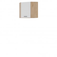 Augšējais stūra skapītis PK09/PF11, Ozols cremona/Balts