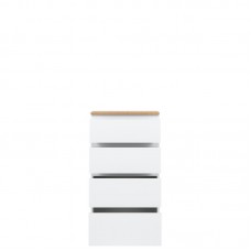 Koka kumode REMI RM04 ,balts/ozols evoke