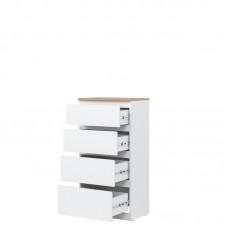 Koka kumode REMI RM04 ,balts/ozols evoke