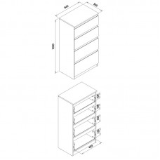 Koka kumode REMI RM04 ,balts/ozols evoke