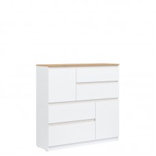 Koka kumode REMI RM06 ,balts/ozols evoke