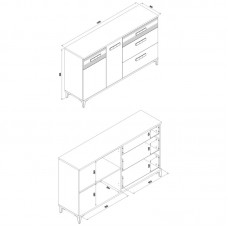 Kumode ar atvilknēm SNOBI SB04