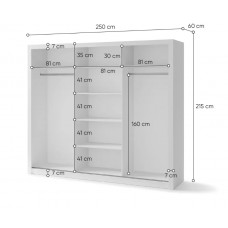 Skapis ar bīdamām durvīm 3D IDEA ID-01, balts