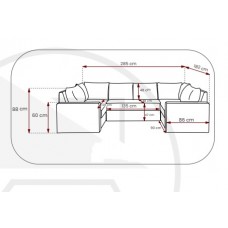 U veida dīvāns DENVER plus