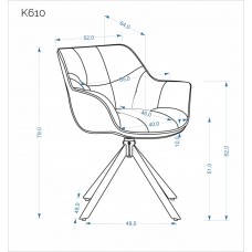 Rotējošs auduma krēsls K610, bēšs