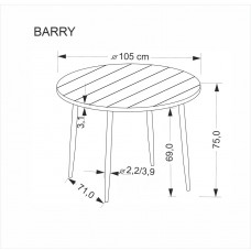 Apaļš koka galds BARRY