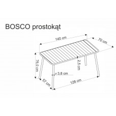 Metāla galds BOSCO, balts