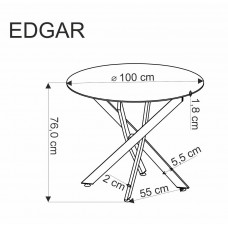 Apaļš galds EDGAR, ozols/melns