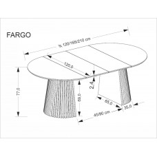Apaļš koka galds FARGO, rieksts