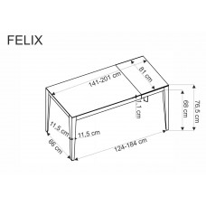 Izvelkams galds FELIX, pelēks